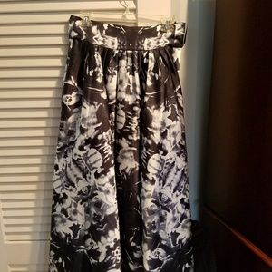 Designer high low satin maxi skirt with high waist